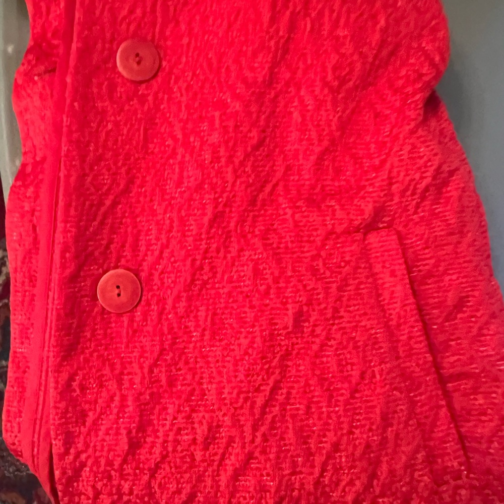 Zara Basic Light Coat. Red, Xs With Buttons And P… - image 8